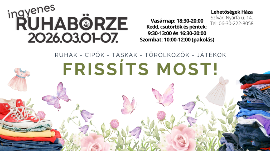 Ingyenes Ruhabörze – 2026. máricus 1-7.